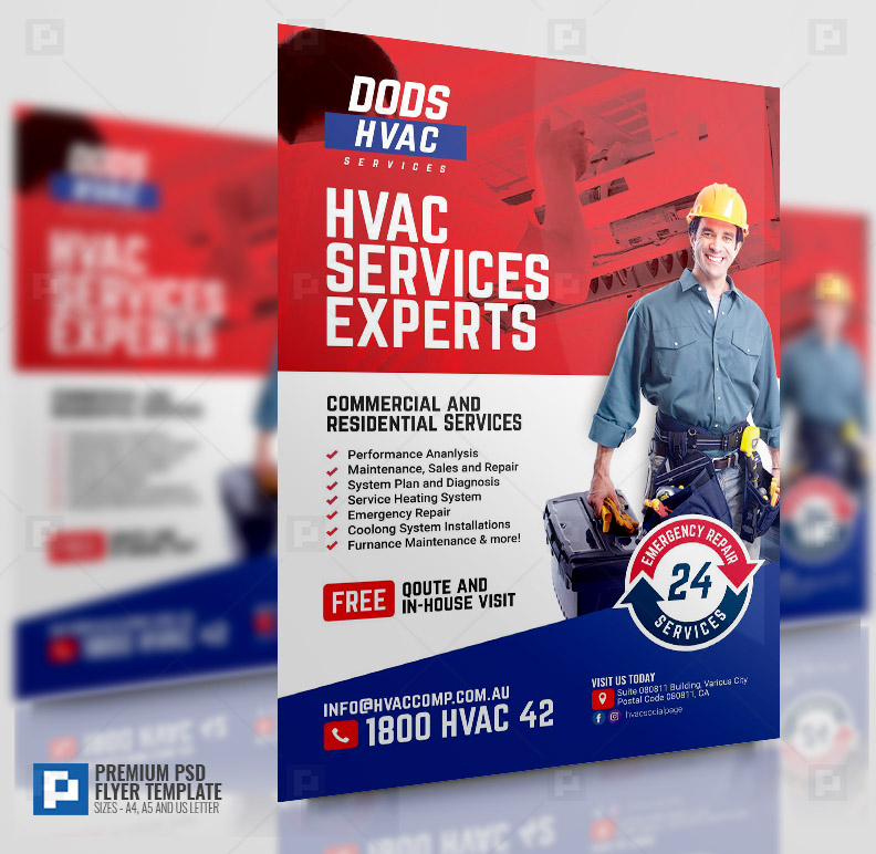 HVAC Experts Flyer PSDPixel
