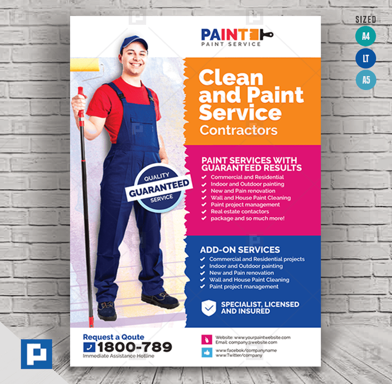 Paint Service and maintenance Flyer PSDPixel