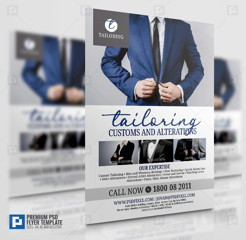 Tailor Shop Services Promotional Flyer PSDPixel