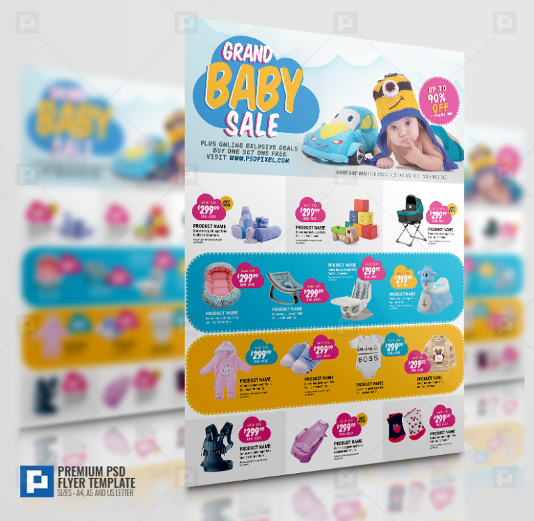 Baby Store Sales Flyer PSDPixel