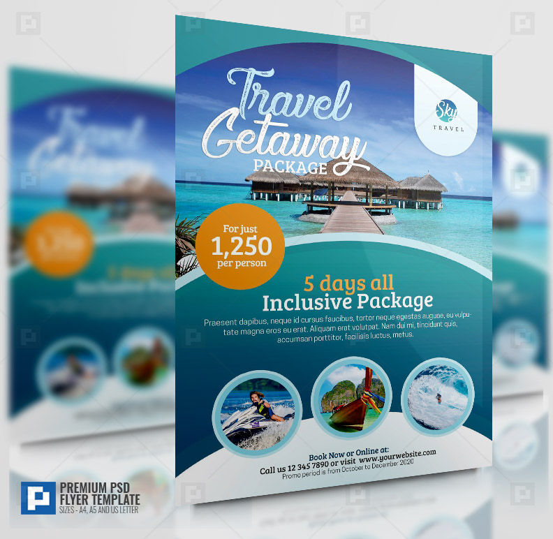 Travel Services Flyer PSDPixel