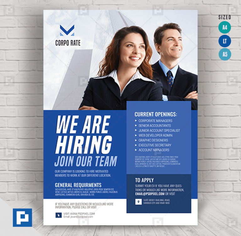 Hiring Flyer PSDPixel