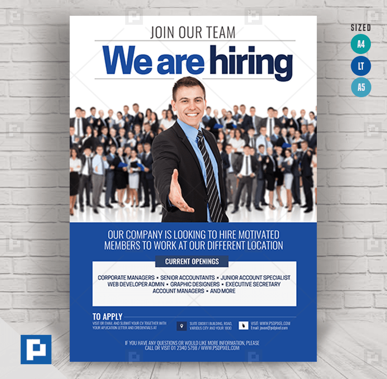 Job Vacancy Flyer PSDPixel