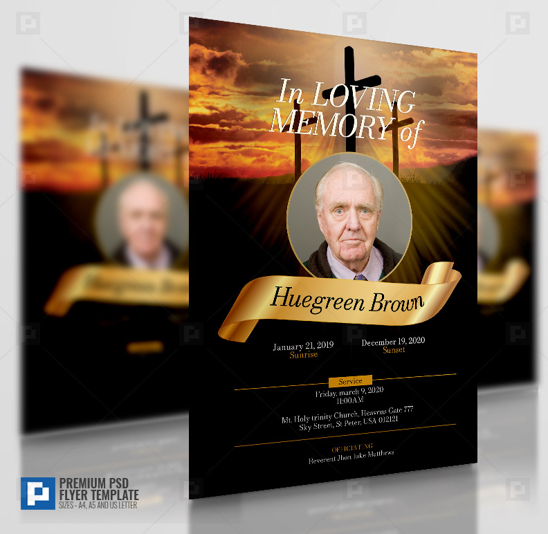 Funeral Program Invitation Flyer PSDPixel