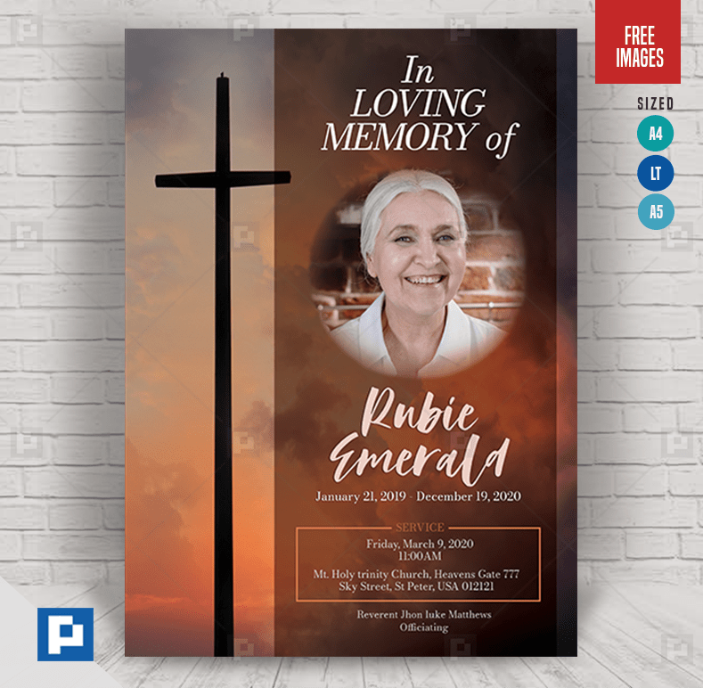 Memorial and Funeral Program Flyer PSDPixel