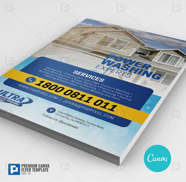 Power Cleaning Services Canva Flyer PSDPixel