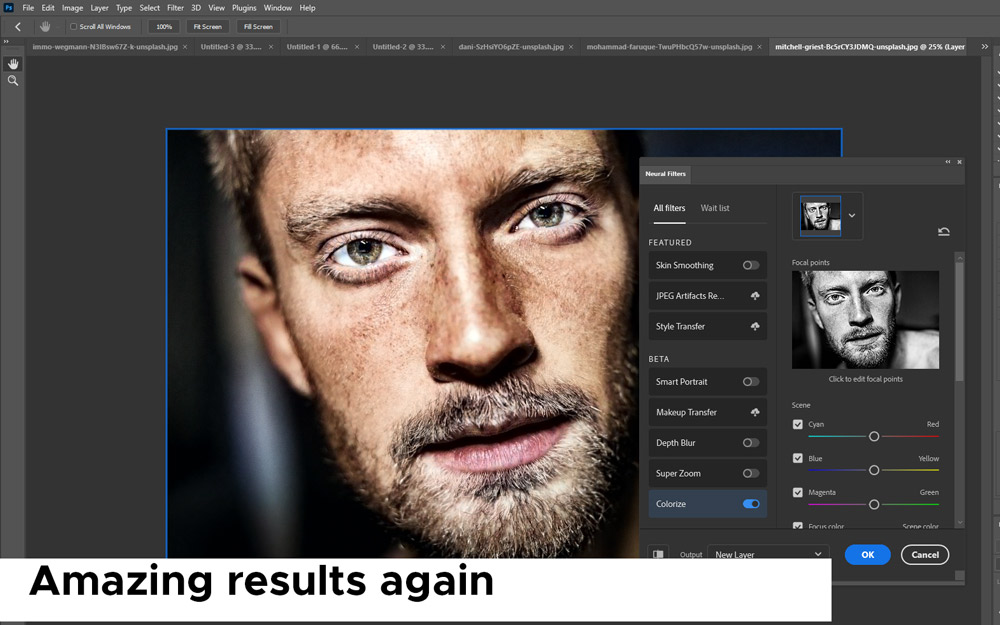 Improved Colorize Neural Filter in PSD Stack