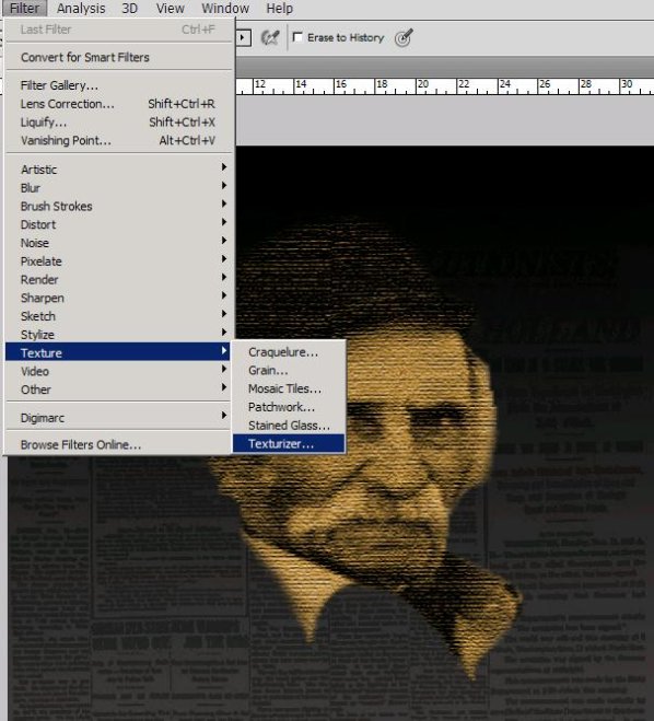 How to create newspaper effect on an old man’s face in