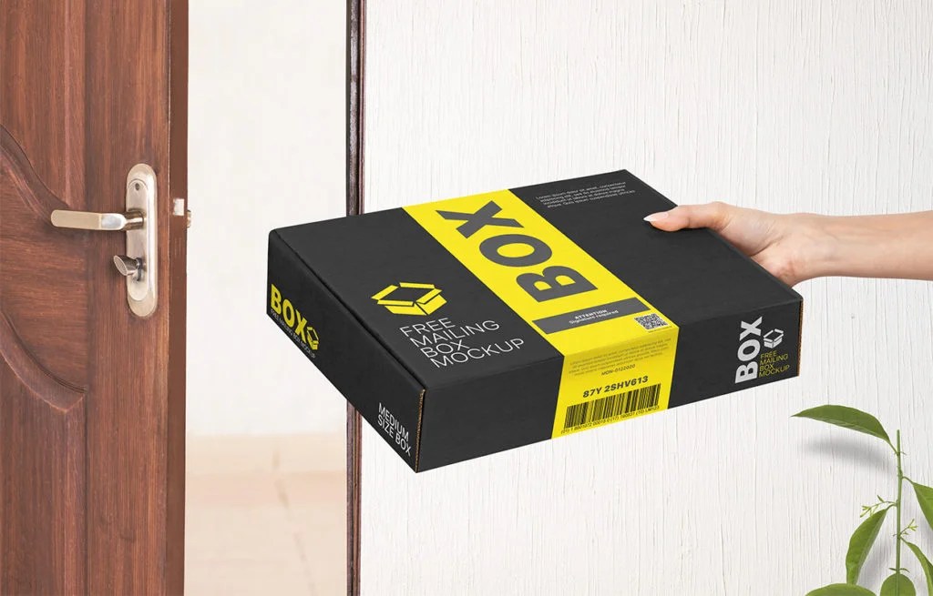 Free Shipping Box MockUp