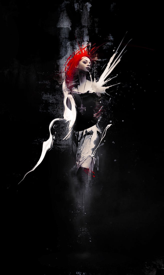 Create Abstract Dark Photo Manipulation with Splatter Brushes in PSD Vault