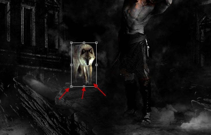 Photo Manipulation of a Warrior in Battle in PSD Vault