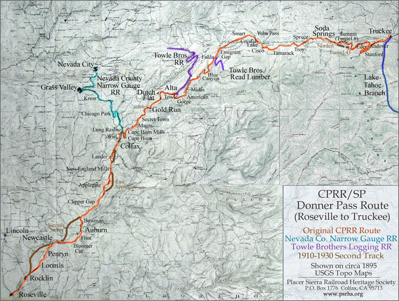 Map of “The Hill” Placer Sierra Railroad Heritage Society