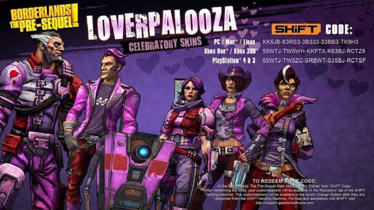 Borderlands 2, PreSequel Valentine's SHiFT Content Reactivated PlayStation Universe