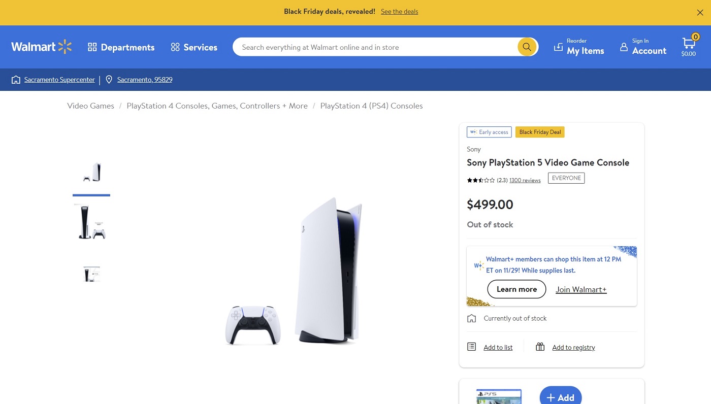 walmart ps5 shipment