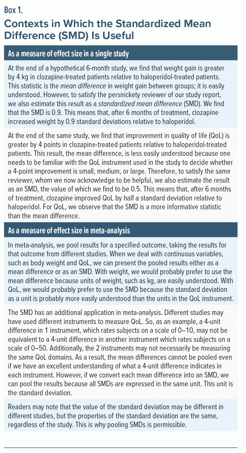 Using Percentiles to Understand Standardized Mean Difference as a