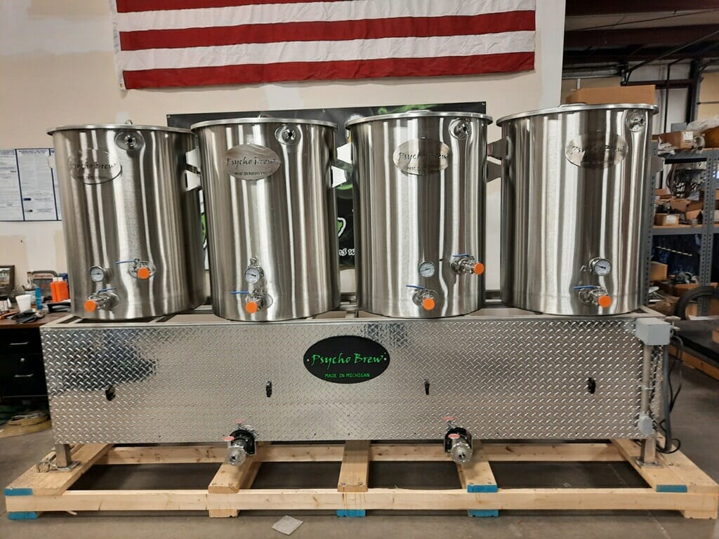 100 5 bbl 4Burner Pilot Beer Brewing Systems Mash Kettle, Boil