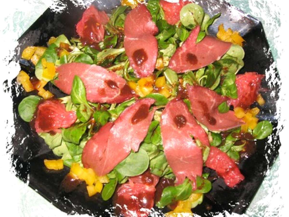 Salade festive de mâche au magret de canard fumé, Recette Ptitchef