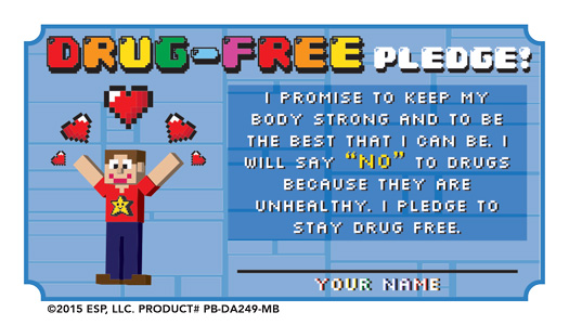 "Level Up! Be DrugFree!" Pledge Card Red Ribbon PTR Press