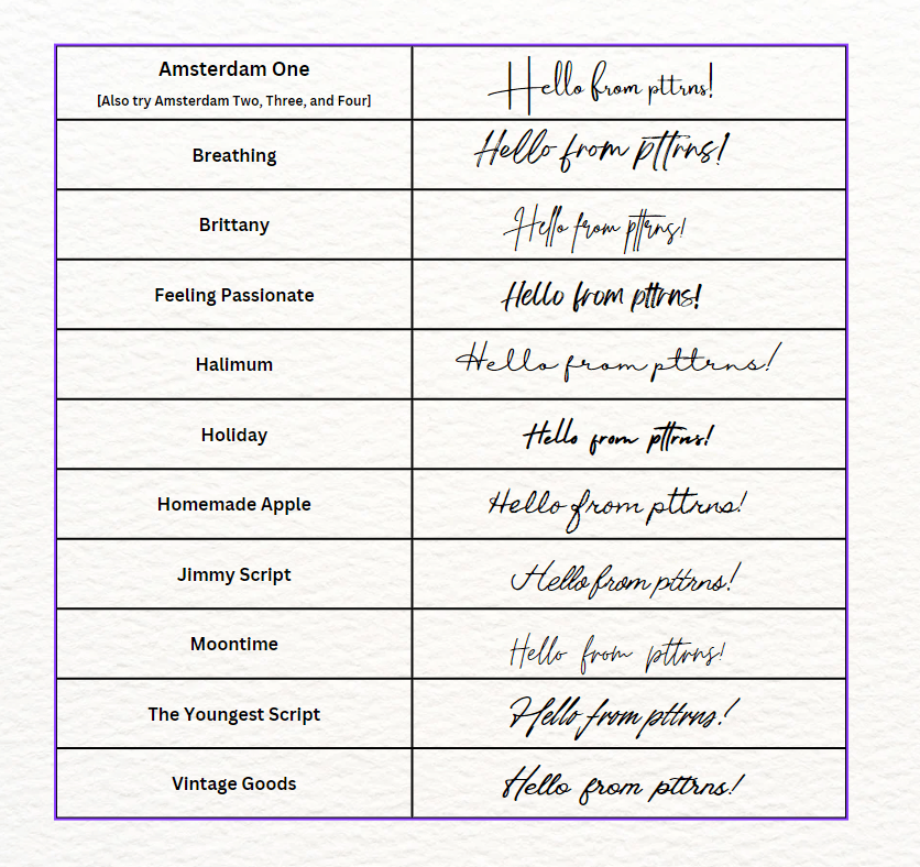 Best Cursive Fonts in Canva Pttrns