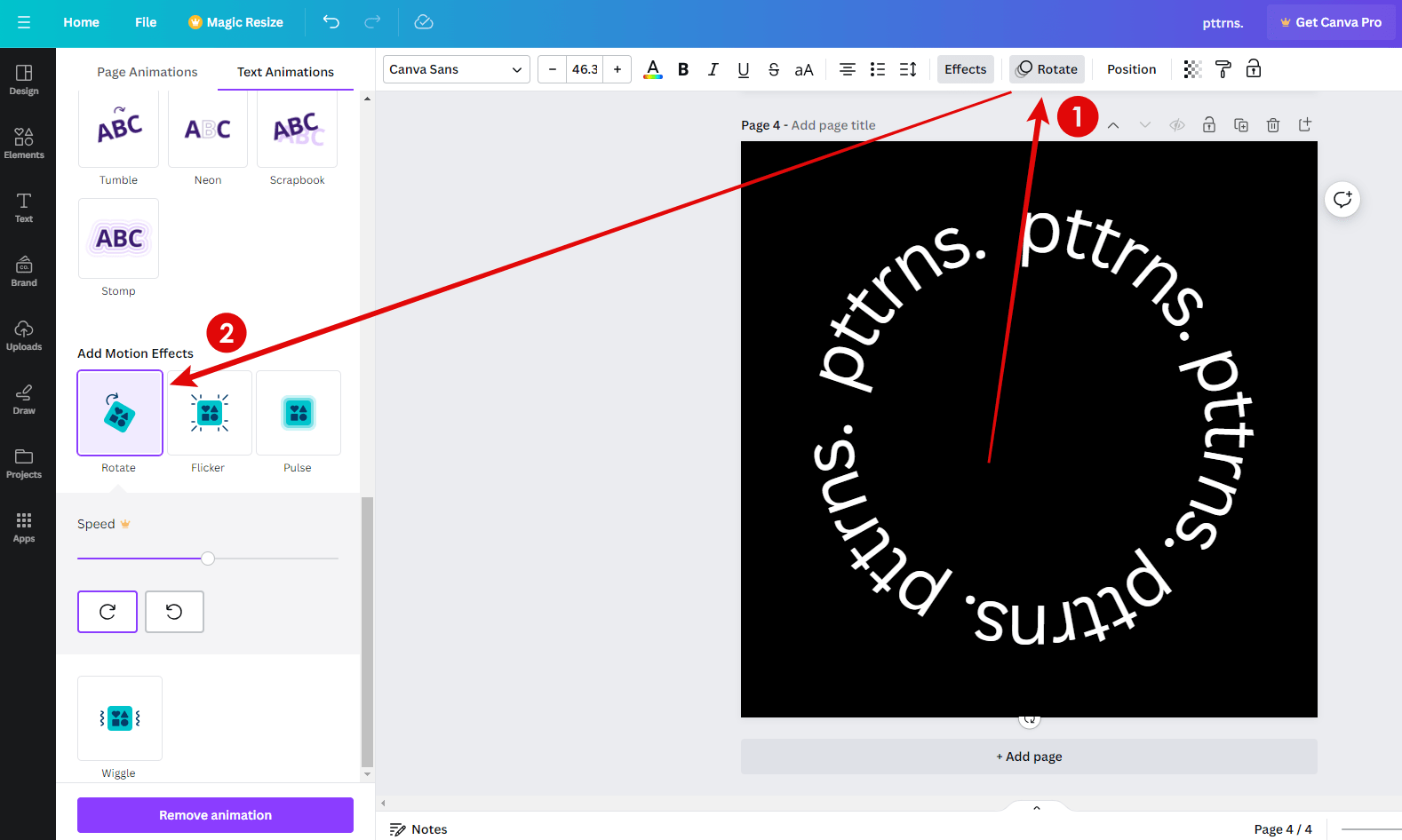 How To Rotate Text in Canva Pttrns