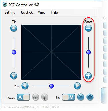 Control PTZ Camera Zoom with PTZ Controller Software - PTZ Controller
