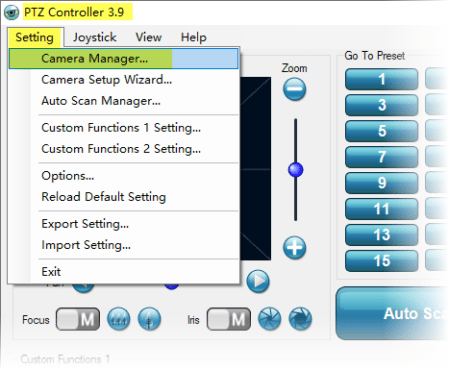 Control PTZ Camera Over TCP/IP - PTZ Controller