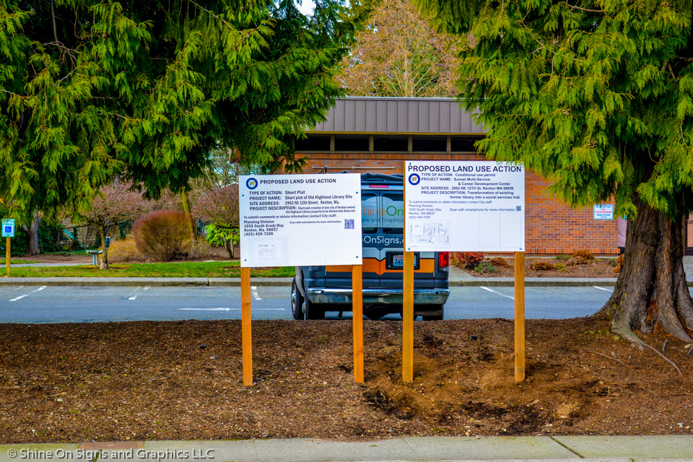 Government Proposed Land Use Action Post and Panel Signs Puget Sound Signs and Graphics