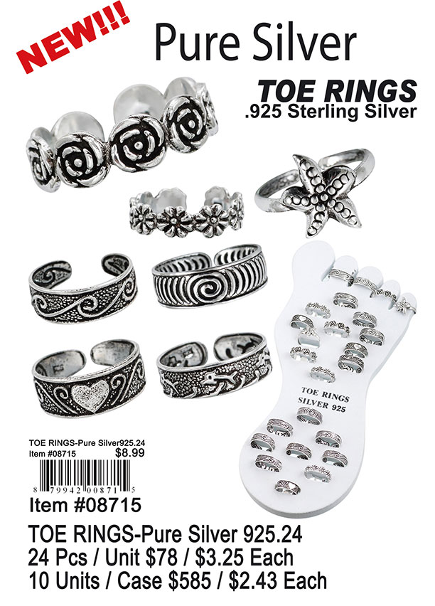 Toe RingsPure Silver 925.24 Puka Creations