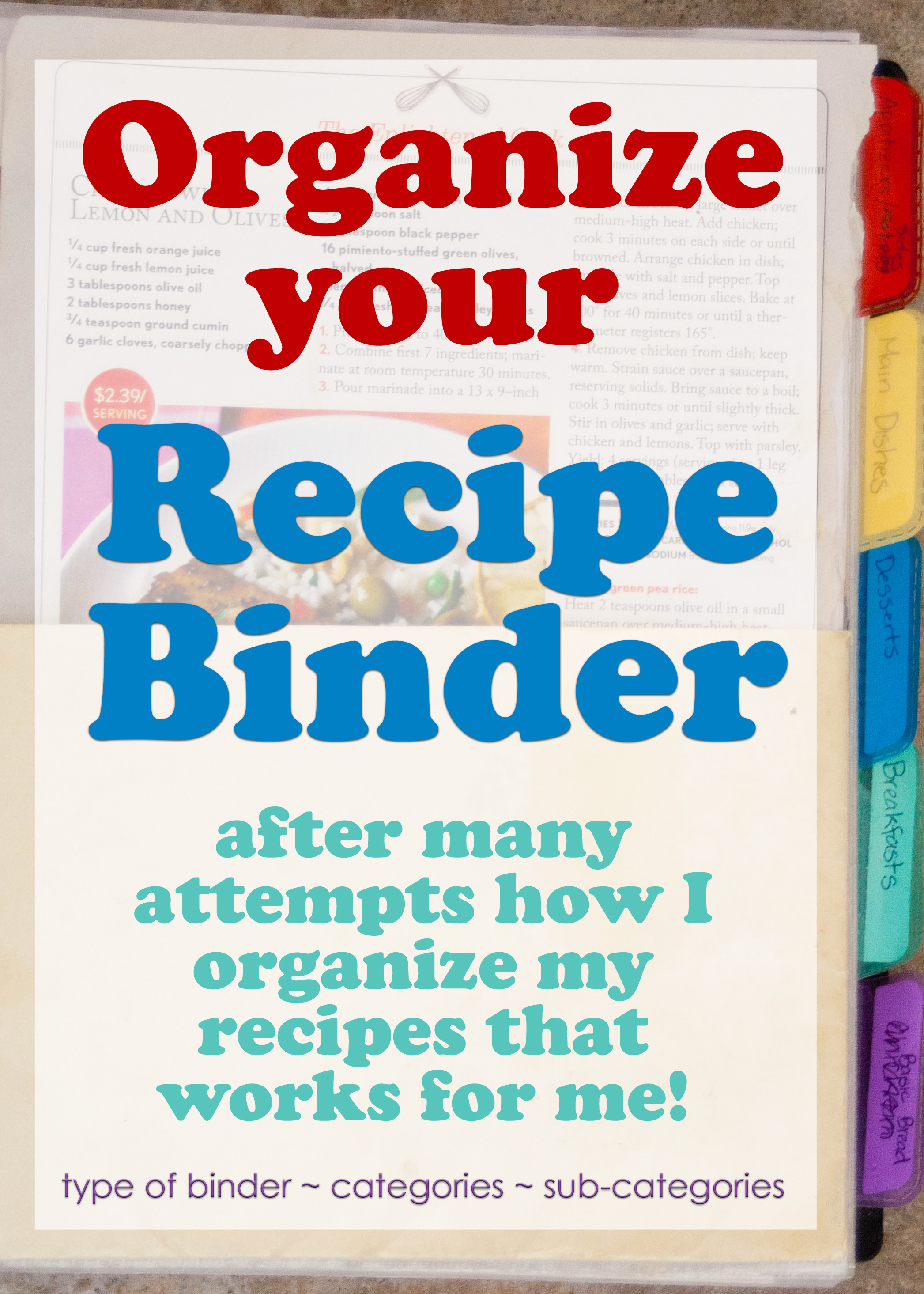 Organized Recipe Binder