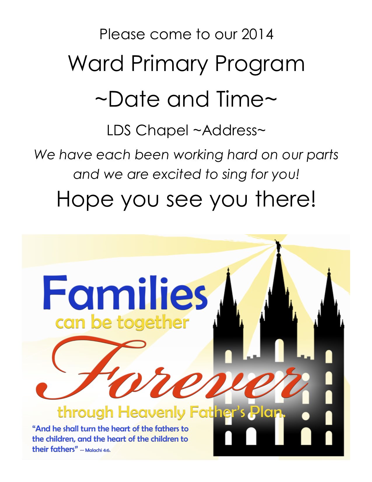 2014 Primary Program Invitation
