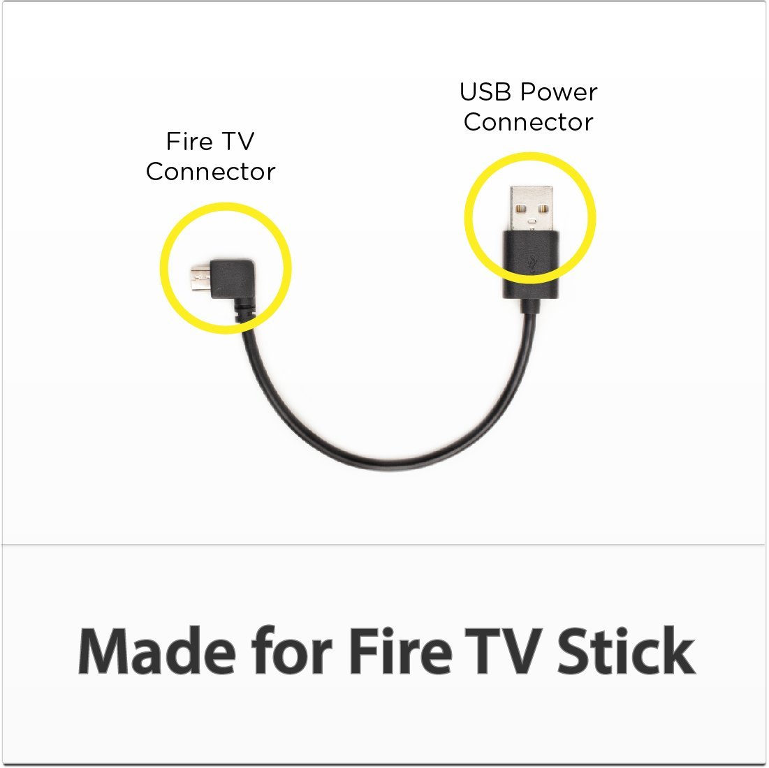 TVPower Mini USB Power Cable for Powering Fire TV Stick PulseEight