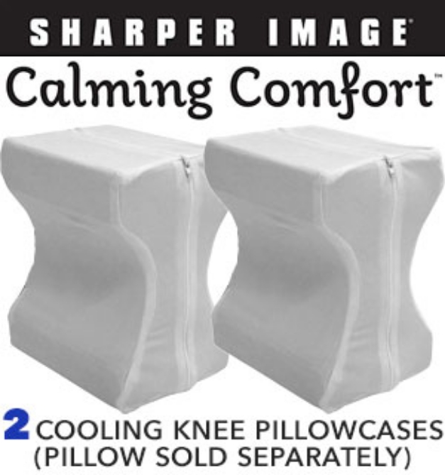 Calming Comfort Set of 2 White Pillowcases for Cooling Knee Pillow PulseTV