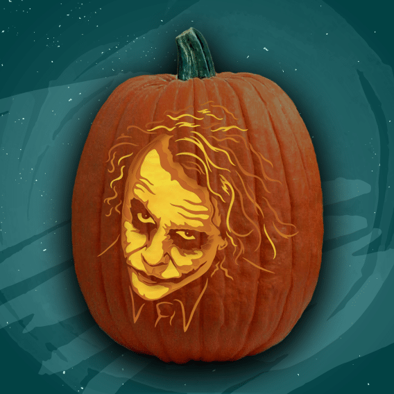 Heath Ledger Joker Pumpkin Stencil