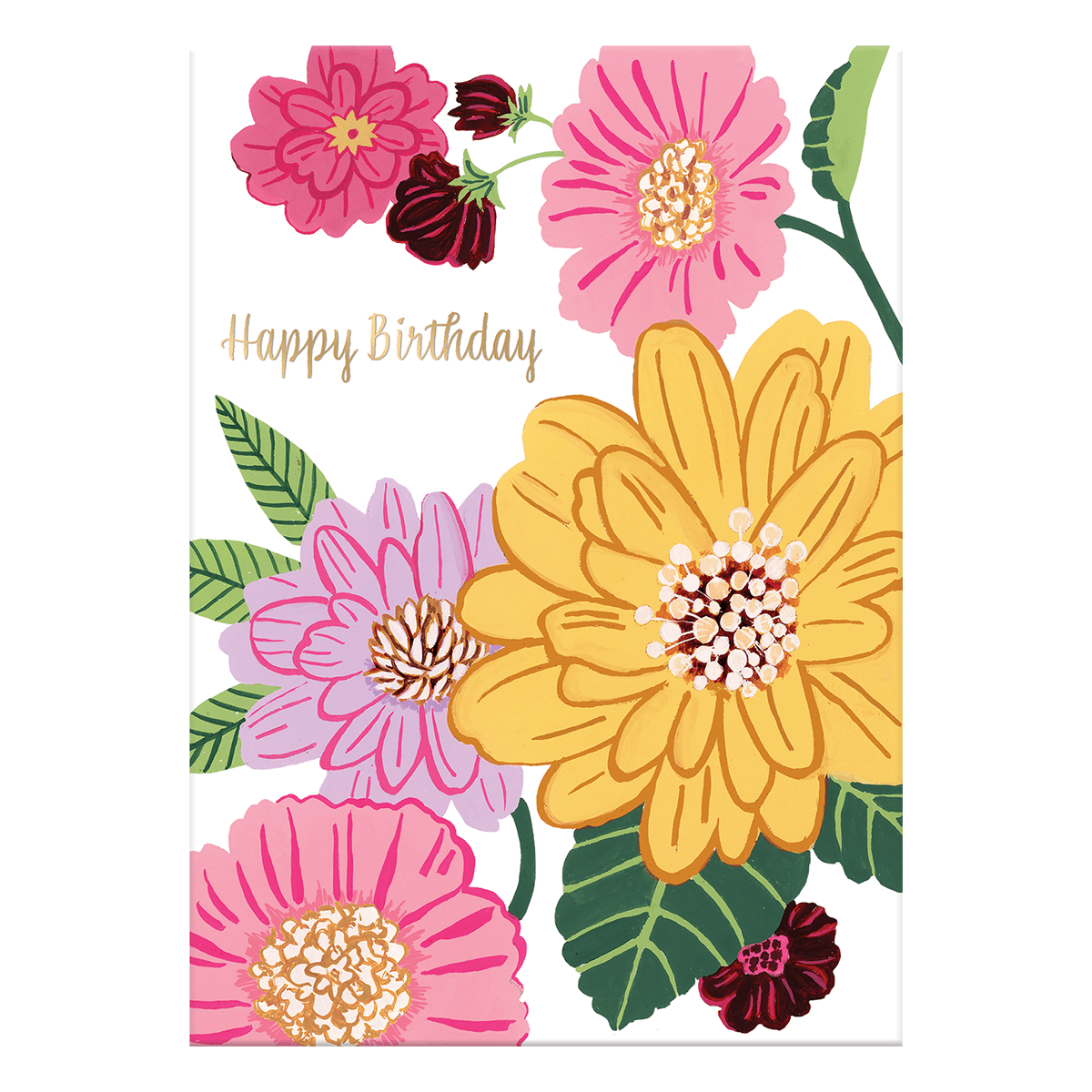 Birthday Graphic Flowers Greeting Card Punch Studio