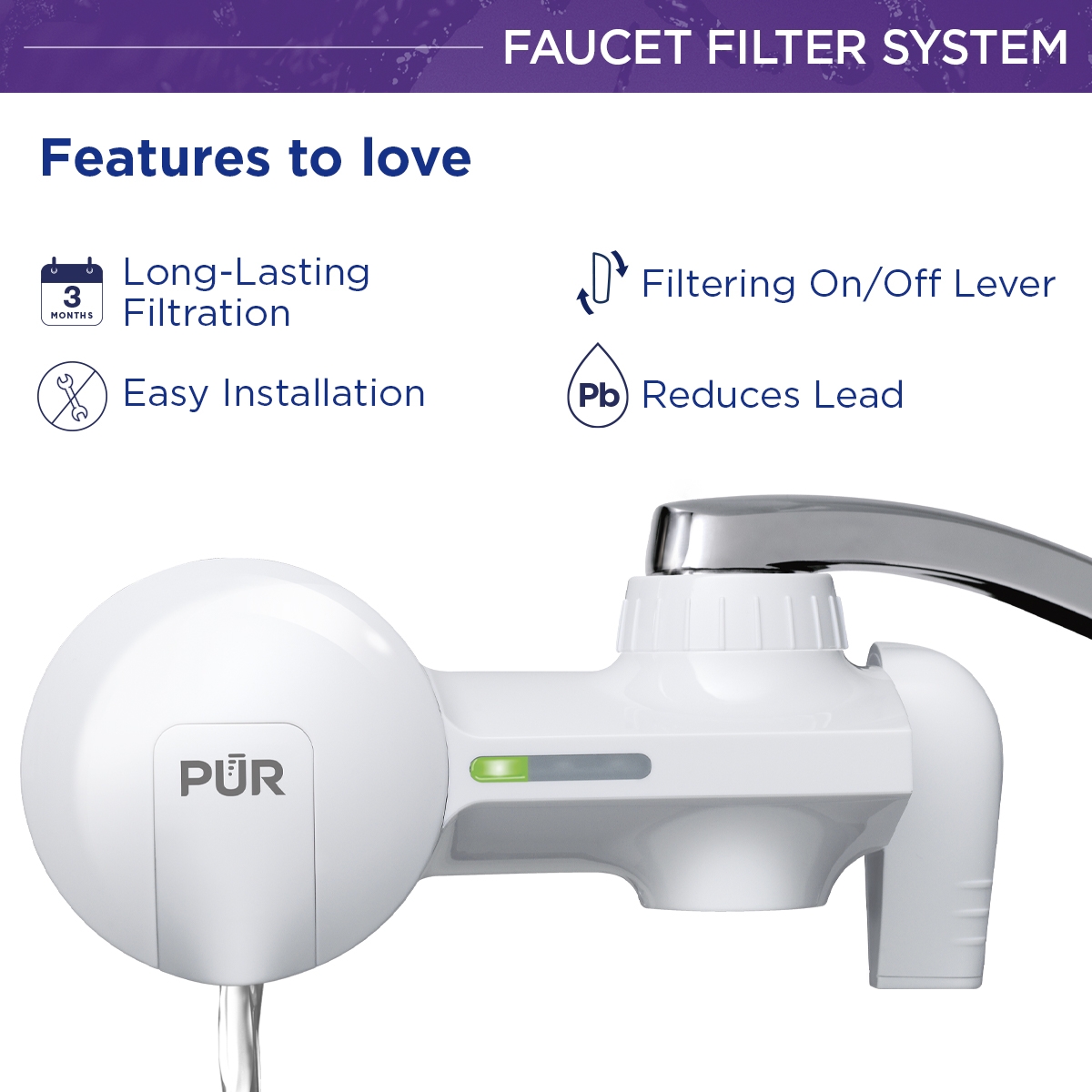 PUR Faucet Filtration System Horizontal PUR