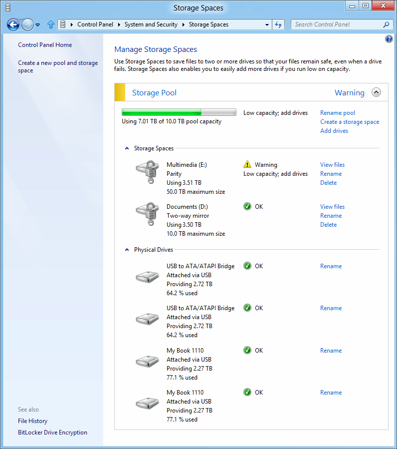 How to manage Storage Spaces in Windows 8 « Pureinfotech