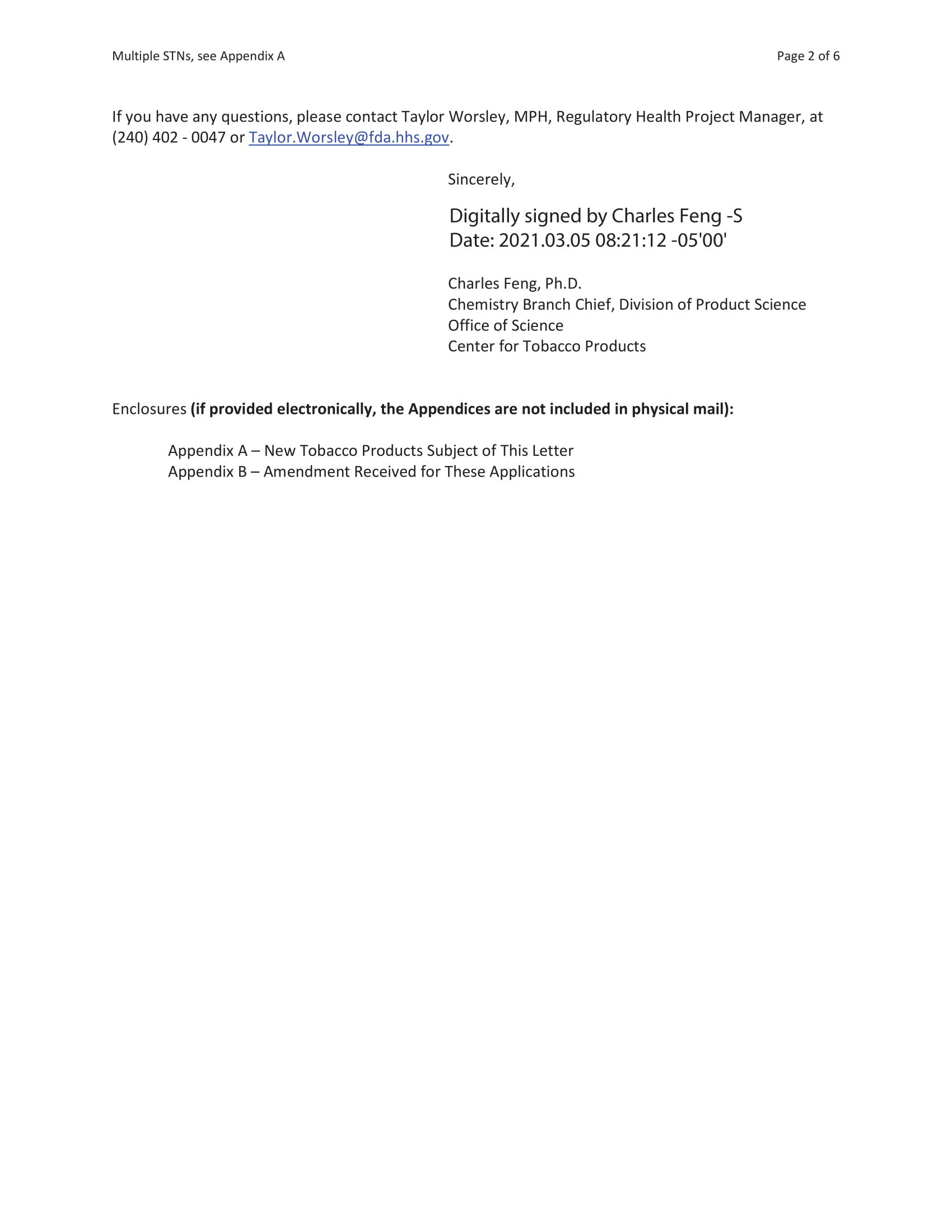 FDA Acceptance Letter Pure Labs