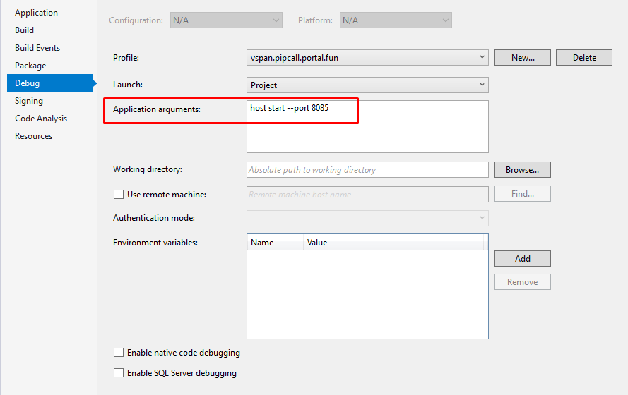 Run Azure Function on a different port PureSourceCode