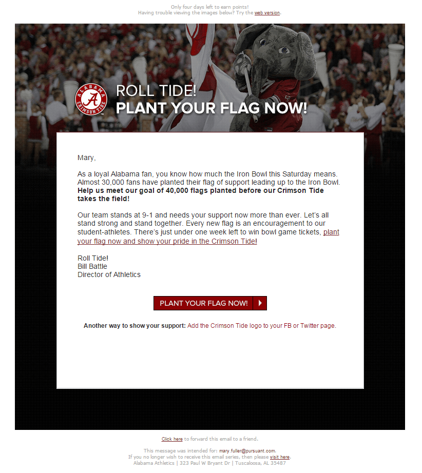 University of Alabama Athletic Foundation Pursuant