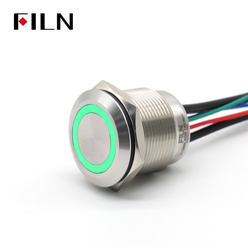 Great LED Light Push Button SwitchFILN 20A 22MM Tricolor LED Light