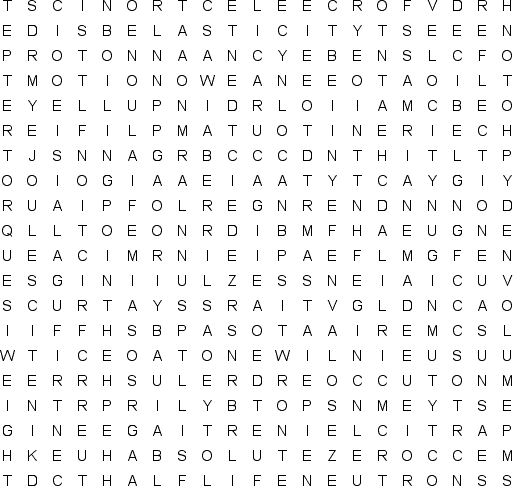 Physics 2 Free Word Search Puzzle