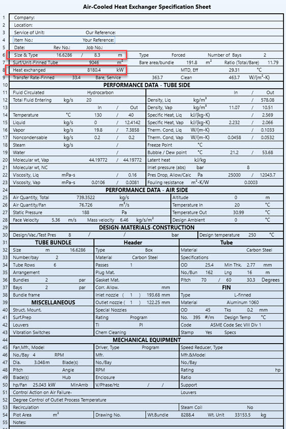 Thermal Design of an Air Cooler Pressure Vessel Engineering