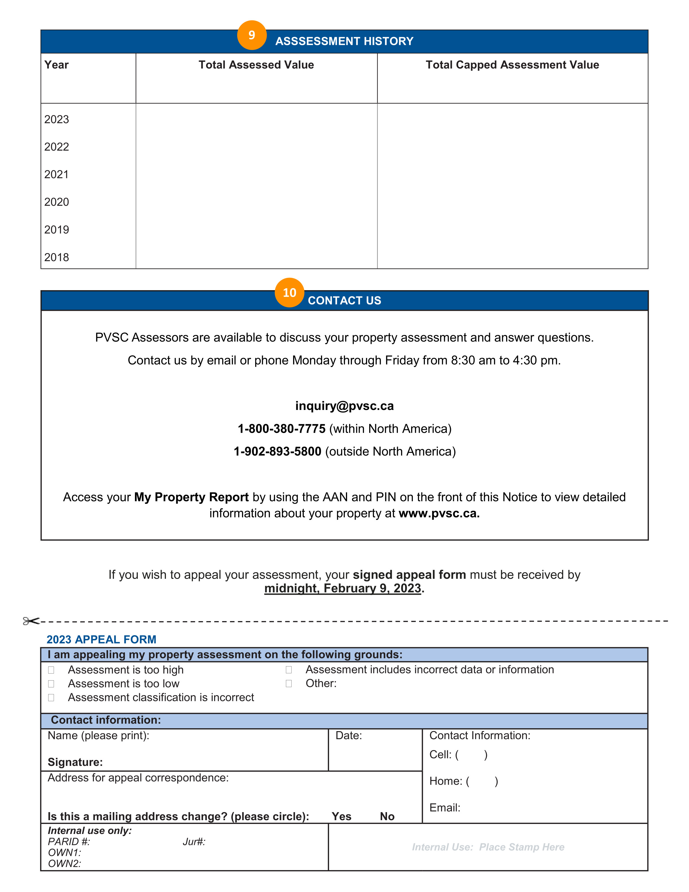 Your Property Assessment Notice Property Valuation Services Corporation