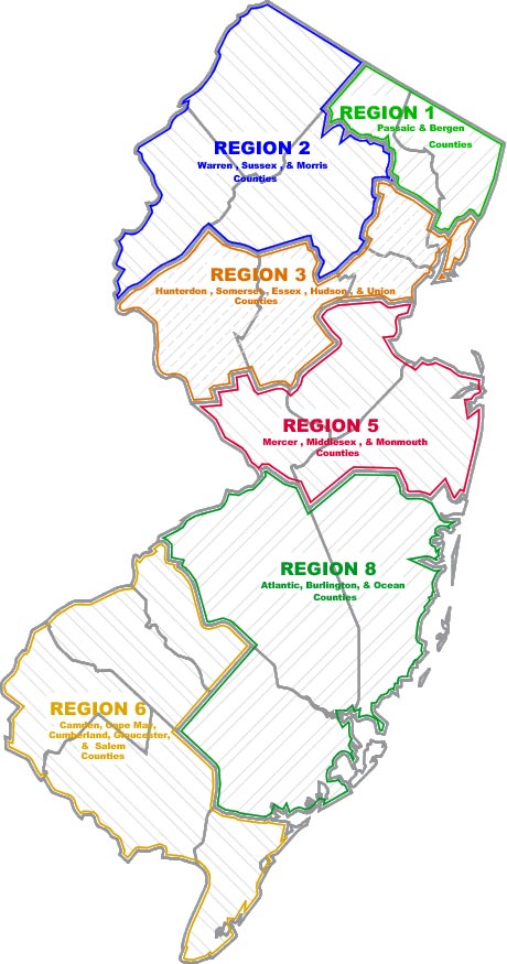 New Jersey Regions Map Regions - Public Works Association Of New Jersey
