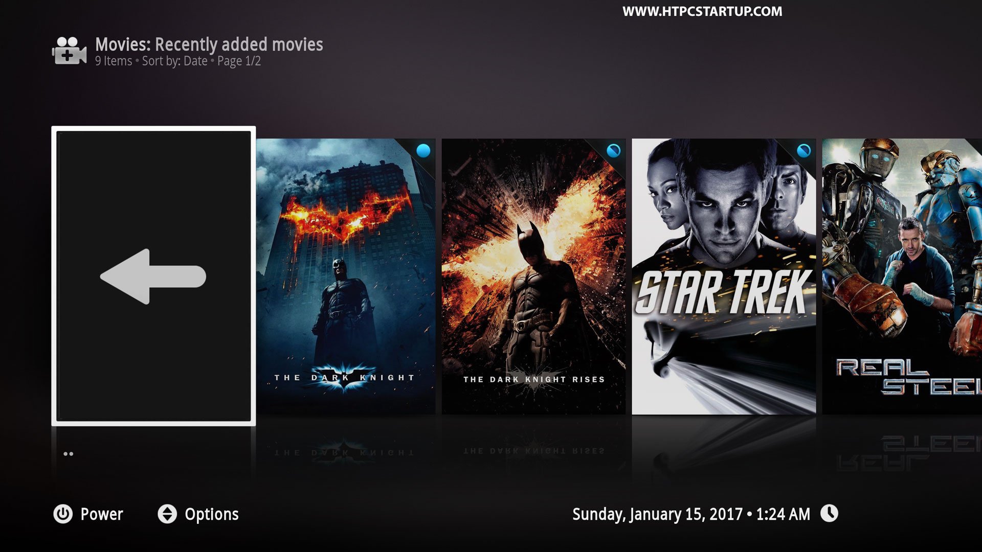 Xperience1080 Movies section PwrDown