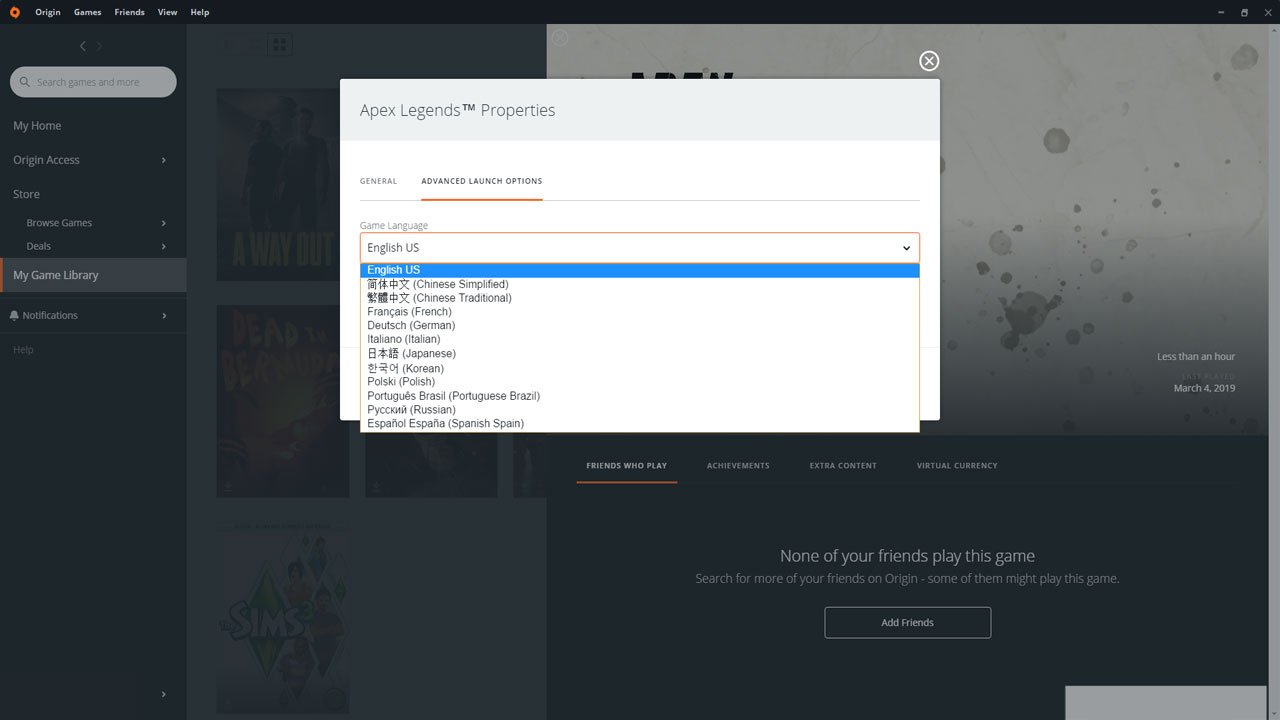 Apex Legends How to Change the Language PwrDown