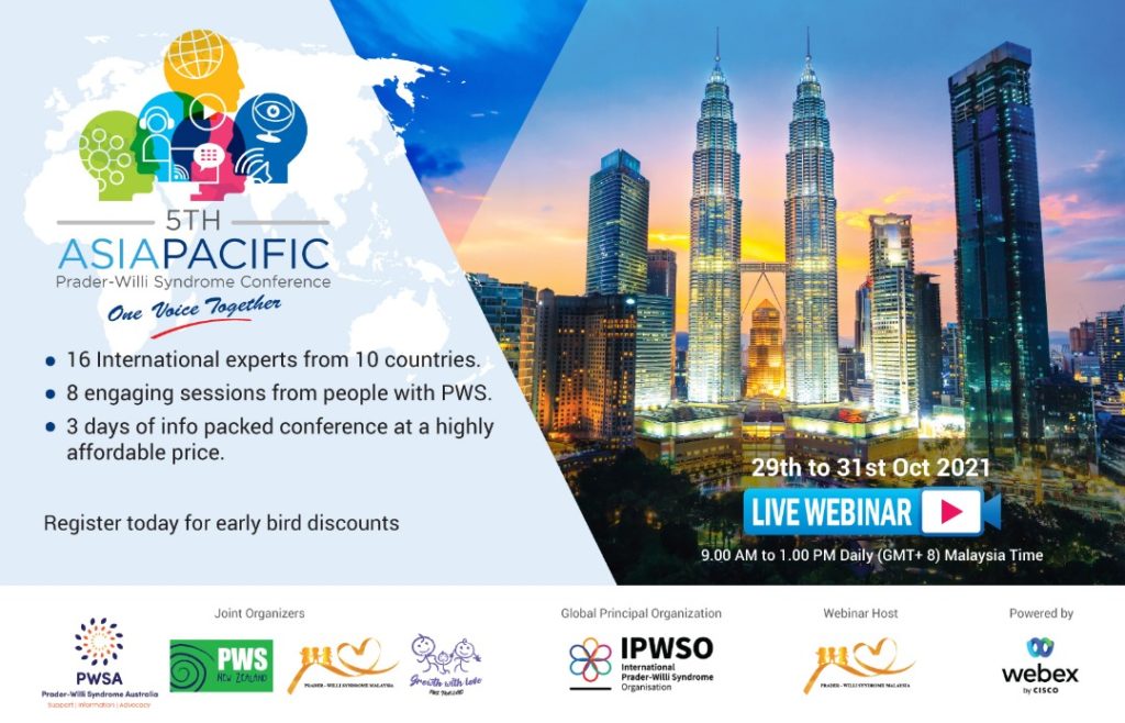 5th Asia Pacific PWS Conference / Live Webinar 2021 PraderWilli Syndrome Association NZ