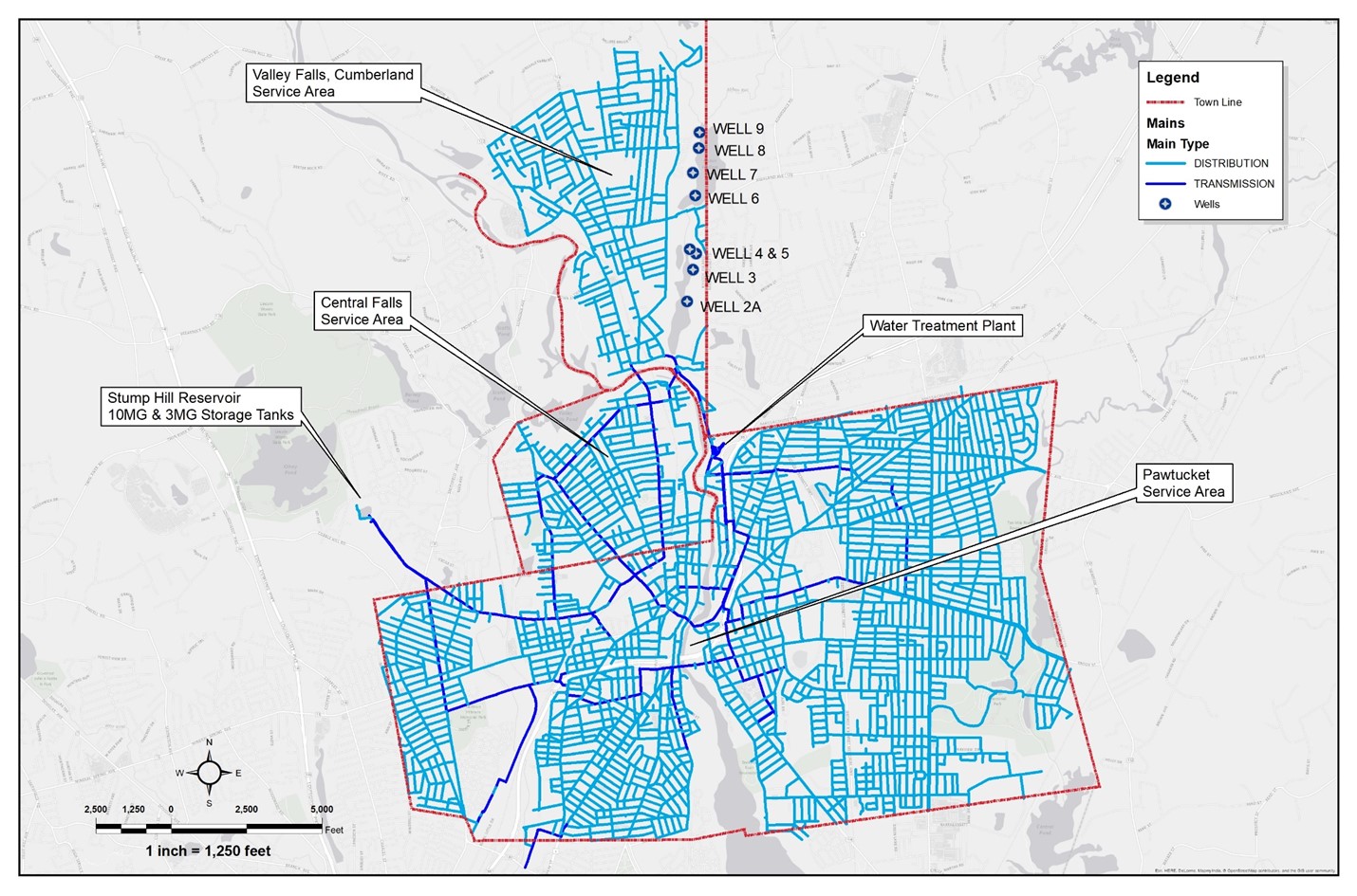 Service Area Map Pawtucket Water Supply Board