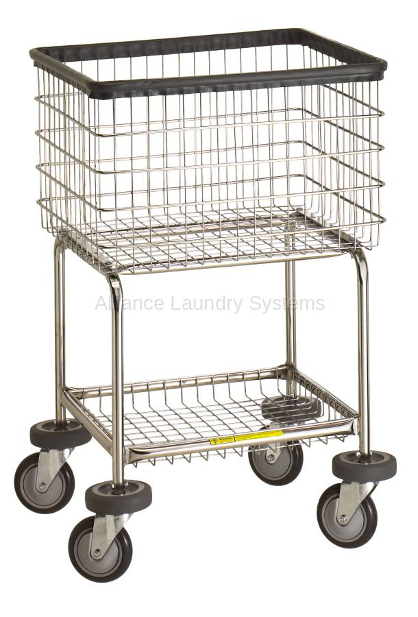 R&B Elevated Laundry Cart/Chrome Basket P/N 300G Commercial Laundry