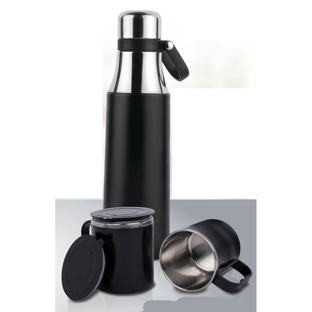 Set of Vacuum Flask with 2 Stainless steel cups in Gift box (Q44) PYG Corp